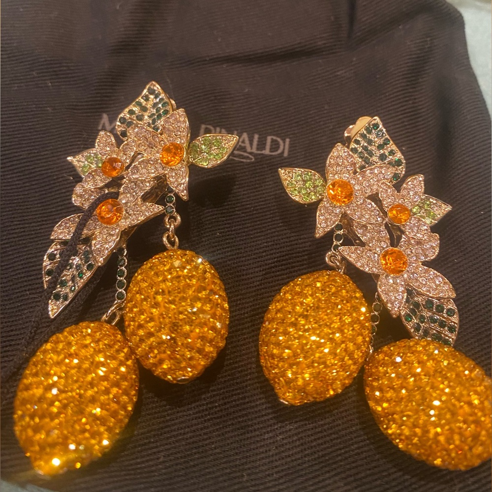 DIVINE π Marina Rinaldi Crystal Limonaia Earrings Lemons π - Picture 6 of 15